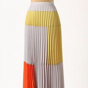 NWT Anthropologie Tabitha pleated color block maxi skirt. Sz 10.